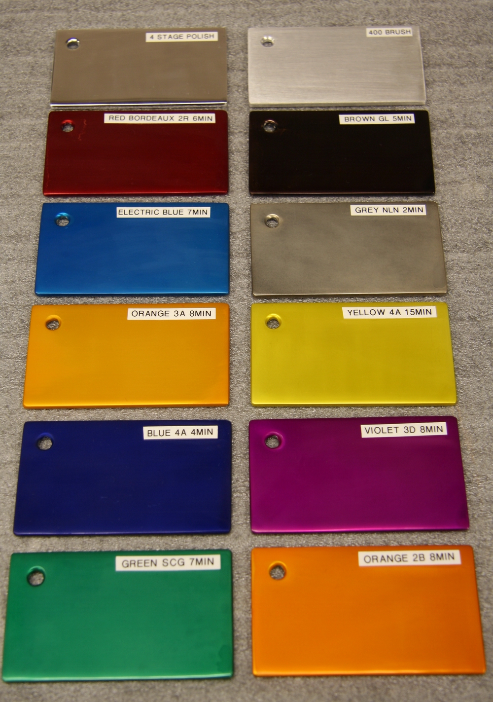 anodizing colors